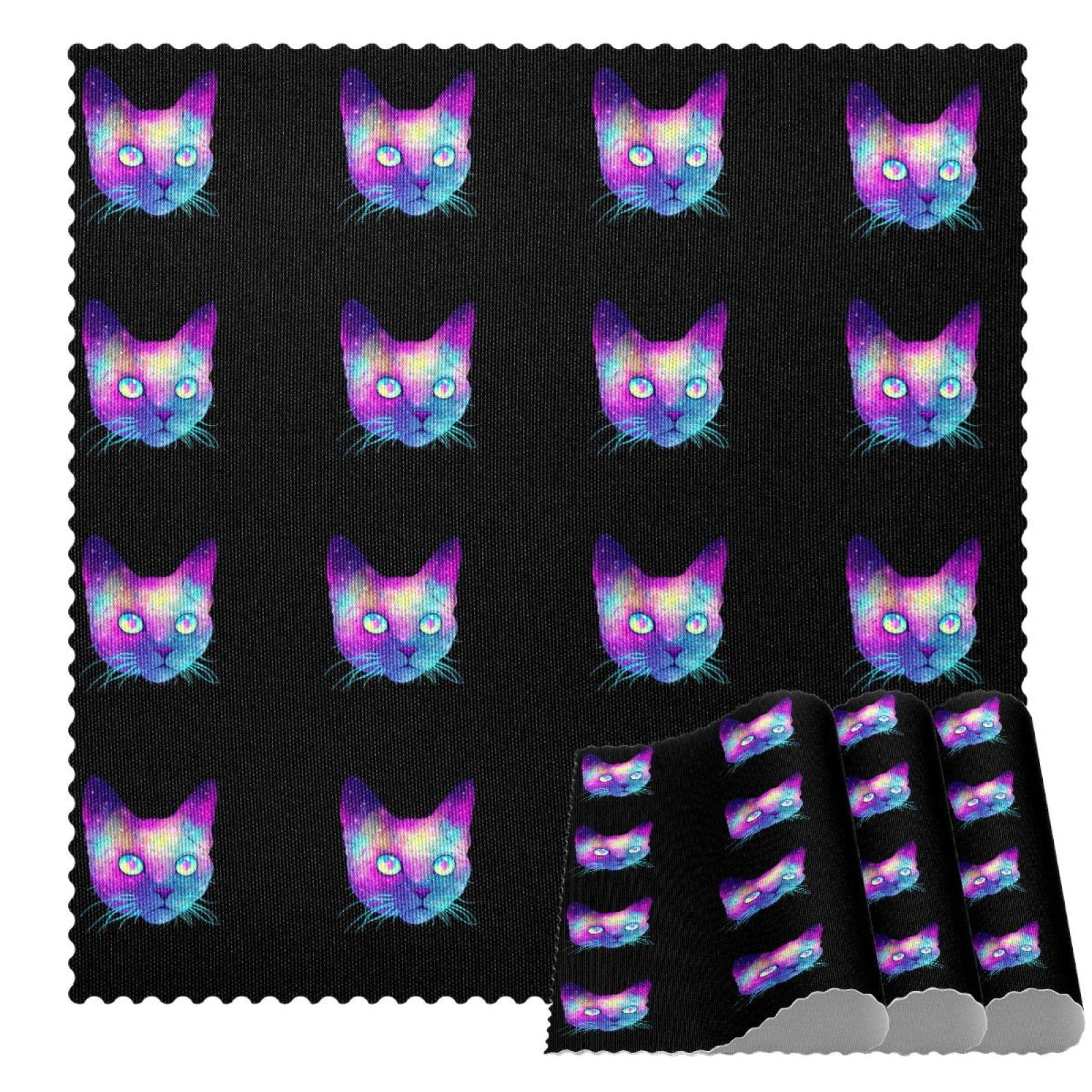 Sets de table tête de chat Galaxy Universe antidérapants et thermorésistants lot de 4 pièces 30cm