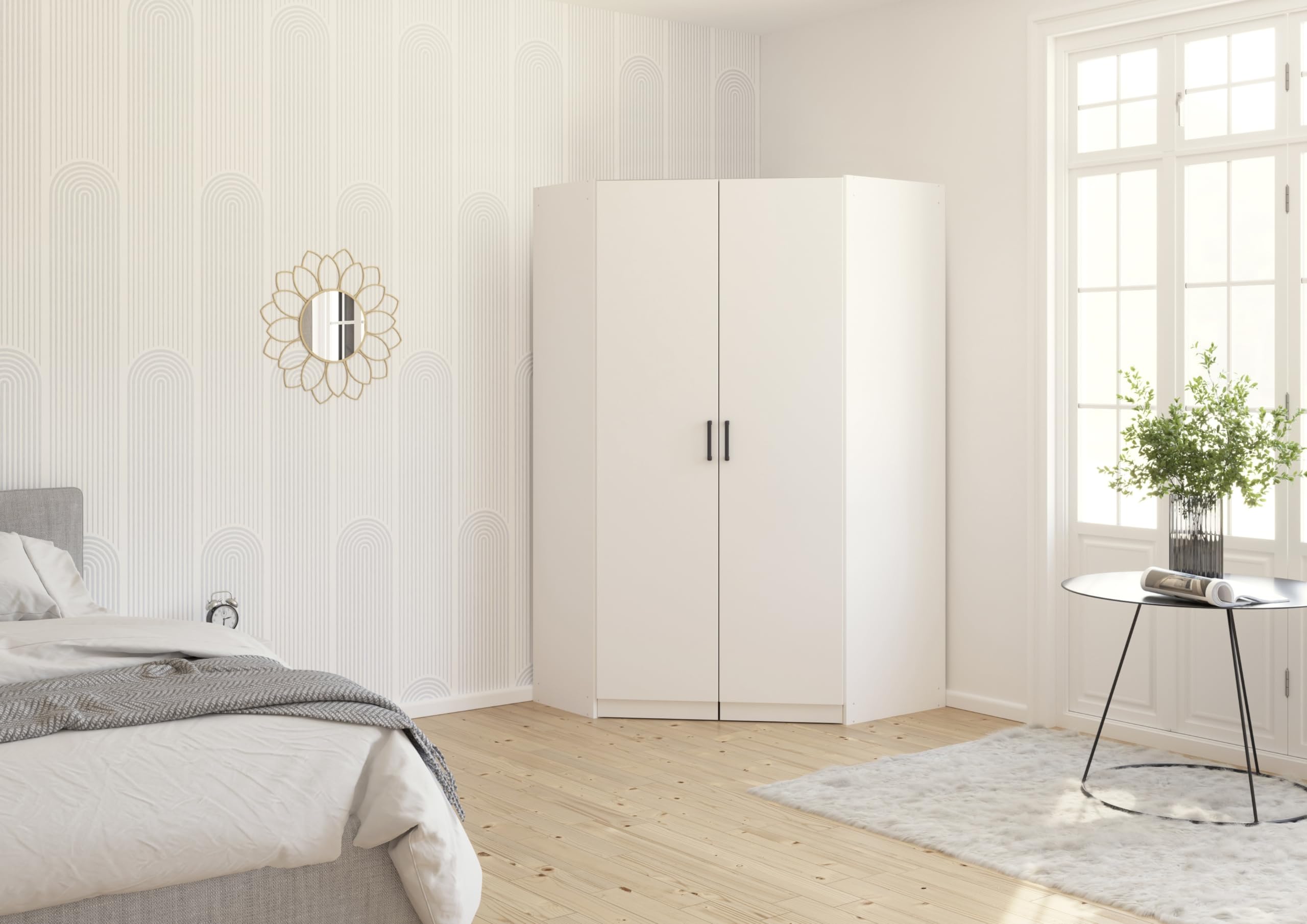 Rauch Möbel Allrounder, Eckschrank, Farbe Weiß, Breite 117 cm