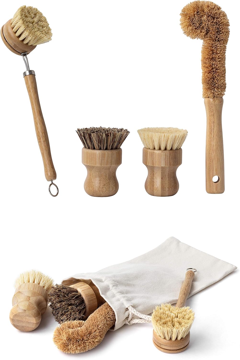 Earth's Own Natural Bamboo Dish Scrub Brush 4 Piece Set - Made From 100% Natural Bamboo -Natural Bristle - Plastic Free Dishes Scrub Brush For Dishes, Pot, Pans. Earth's Own Natural Bamboo Dish Scrub Brush 4 Piece Set - Made From 100% Natural Bamboo -Natural Bristle - Plastic Free Dishes Scrub Brush For Dishes, Pot, Pans.