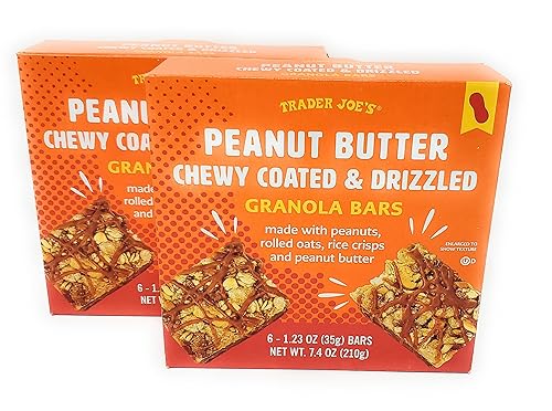 Trader Joe's Barras de granola masticables con revestimiento y rociado de mantequilla de maní (hechas con cacahuetes, avena enrollada, patatas