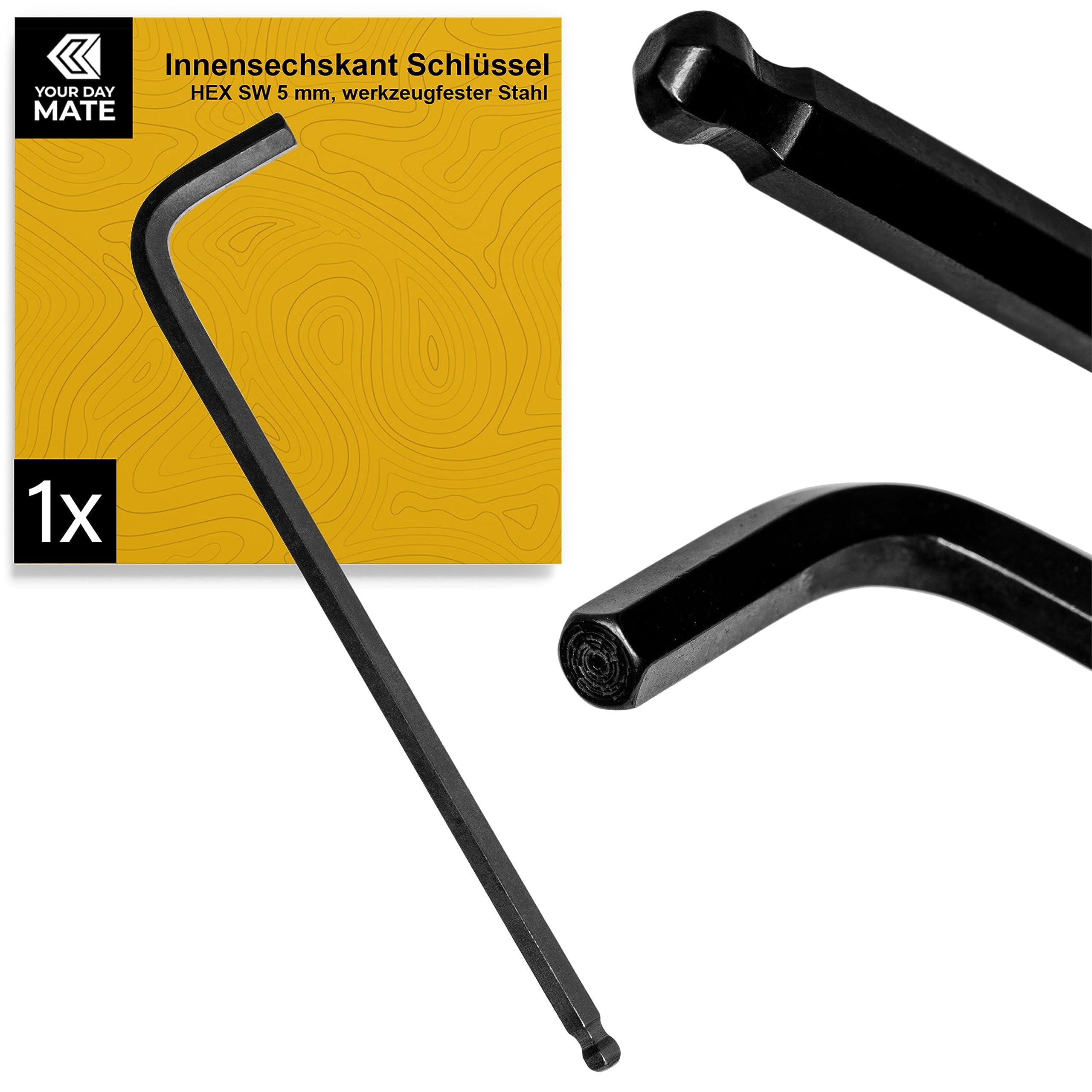 Set De 9 Clés Allen Bosch - Acier S2 - Extrémité Sphérique 30° - Support Rangement - Tailles 1,5 à 10mm
