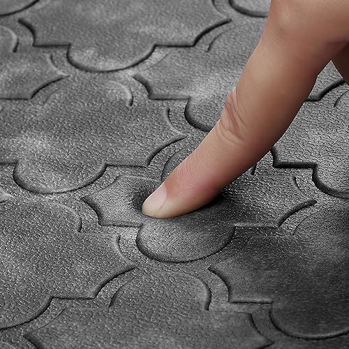 Miniatura 5 de WISELIFE Tapete de cocina acolchado antifatiga, grueso, antideslizante, impermeable, tapete de espuma resistente para cocina, suelo, oficina, Negro