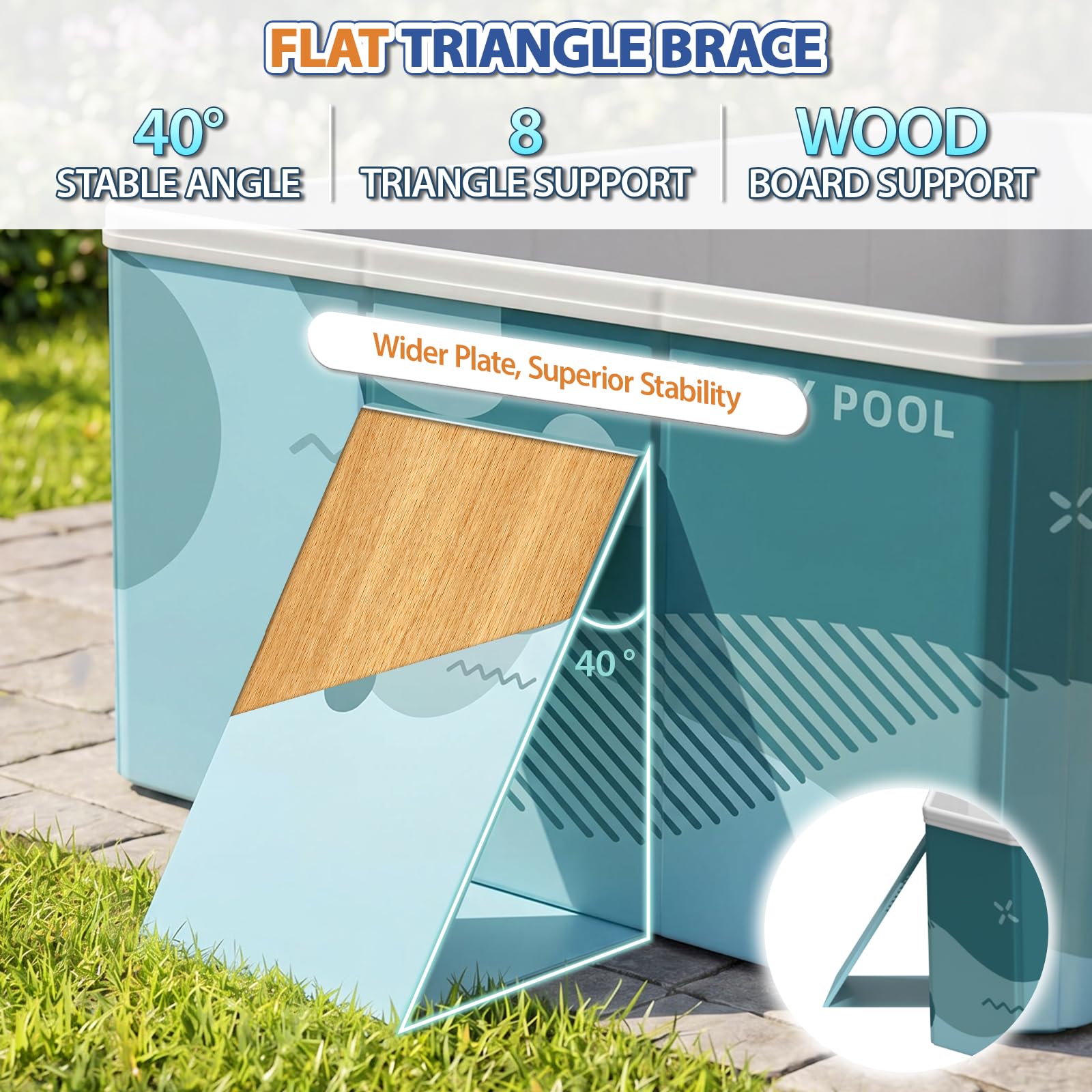 Piscina Plegable para Adultos y niños, Piscina del Lado Duro no Inflable, Piscina portátil de Gran Capacidad sobre el Suelo para el Patio Interior al Aire Libre y el jardín