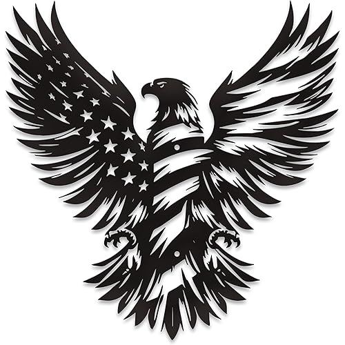 Metal Eagle American Flag Wall Decor Intricate Design with Stars And Stripes,Patriotic American Bald Eagle Metal Wall Art,Patriotic Gift for 4th of July And Independence Day Decor