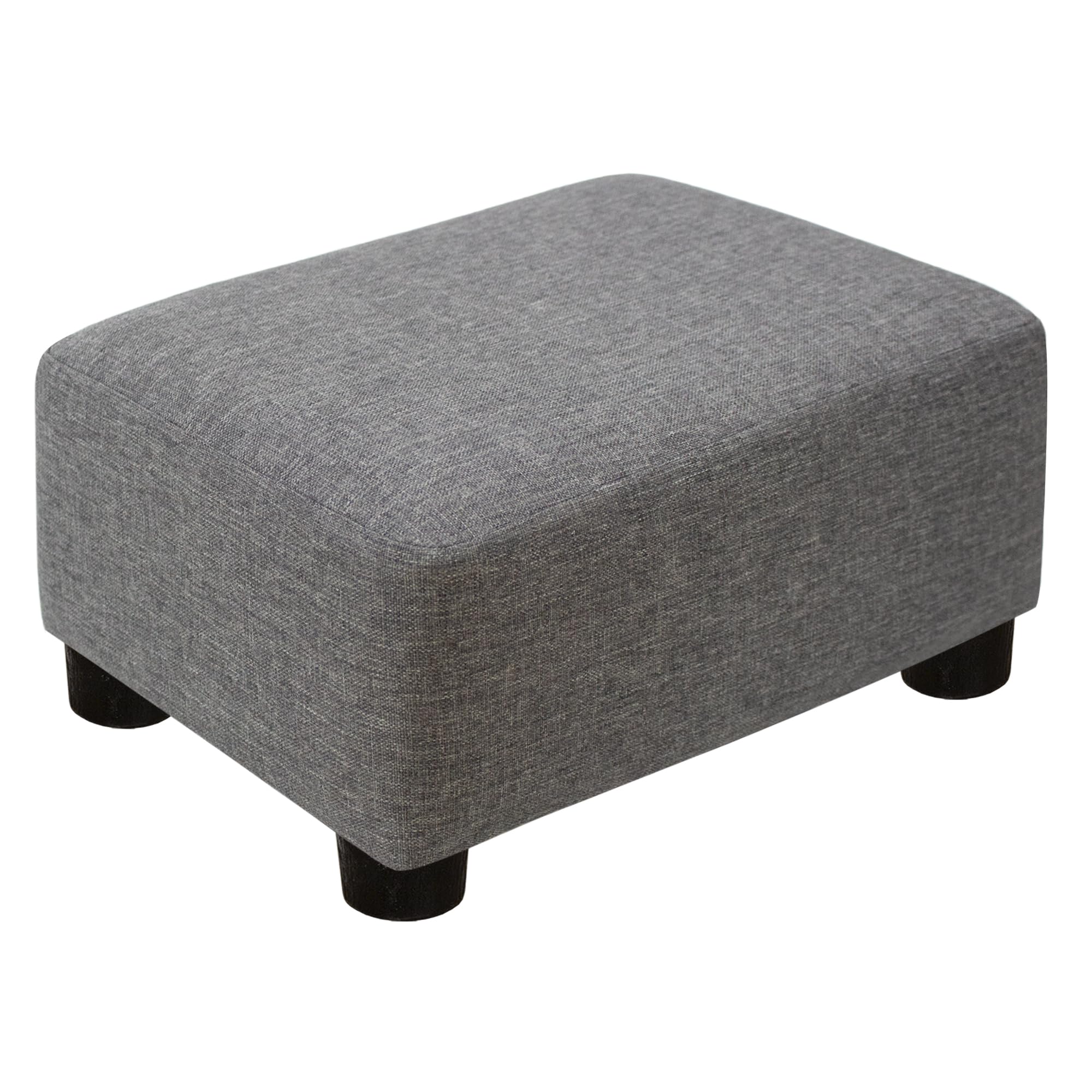 carolmade small foot stool ottoman footstool with legs under desk footrest for living room bedroom and office,linen-grey
