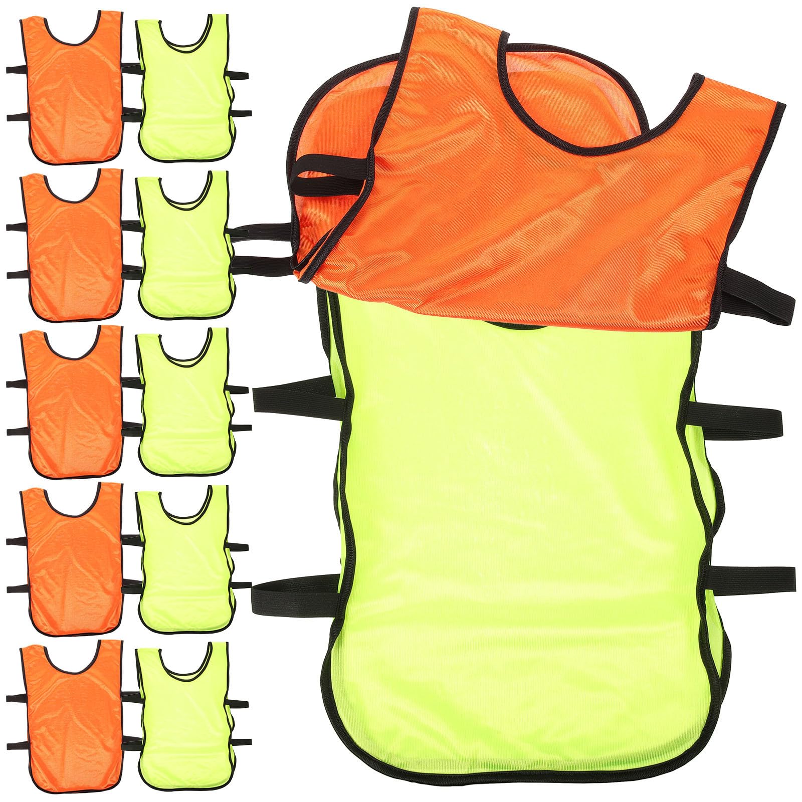 Fußball Trainingswesten aus Polyester mit AtmungsAktiven Offenen Seiten 12 Stück Wiederverwendbare für Kinder für Fußball Training und Fussball Fest Deko