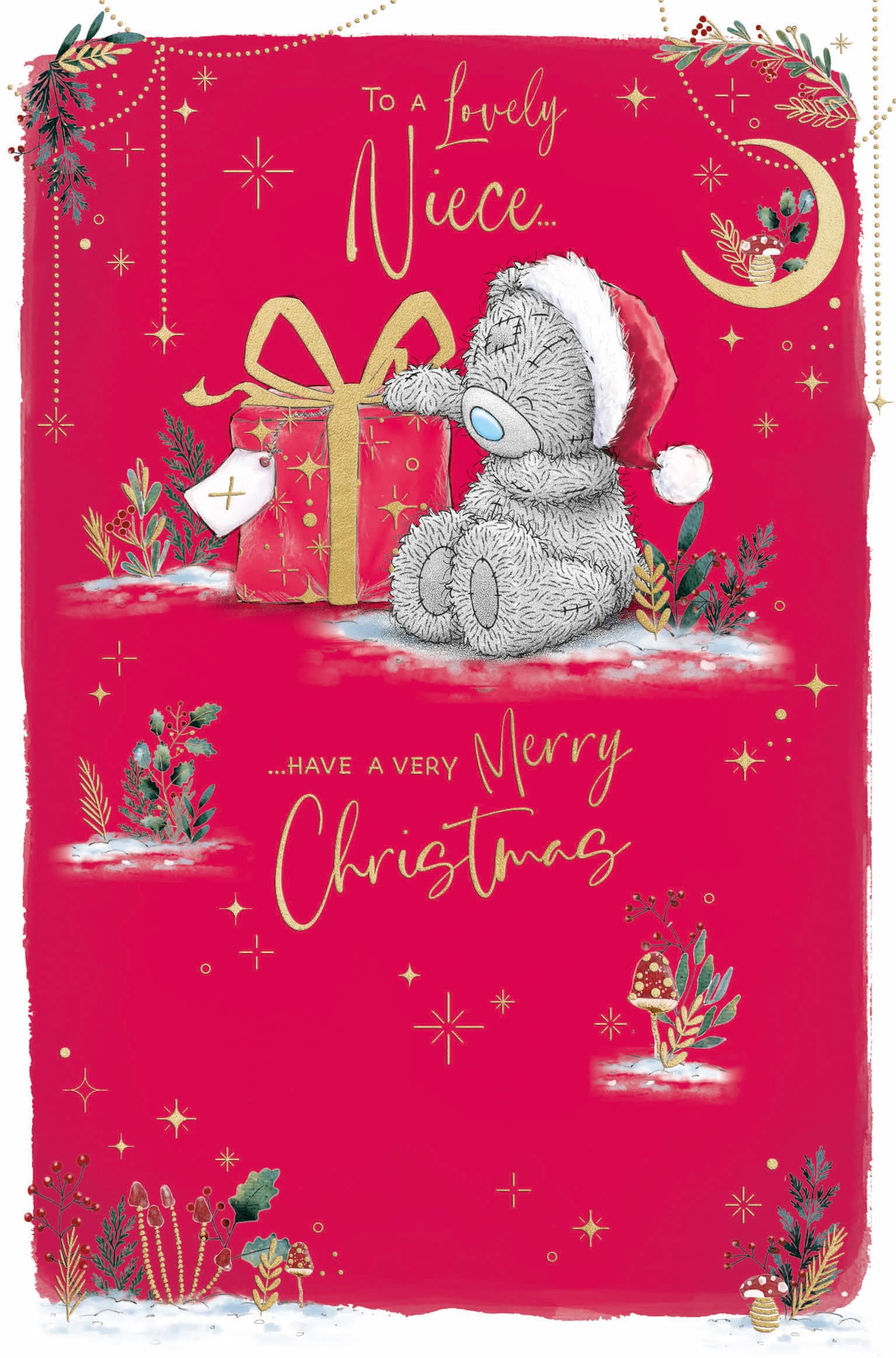 Me To You Tatty Teddy Christmas Card To A Lovely Niece 5x8ins - Official Collection