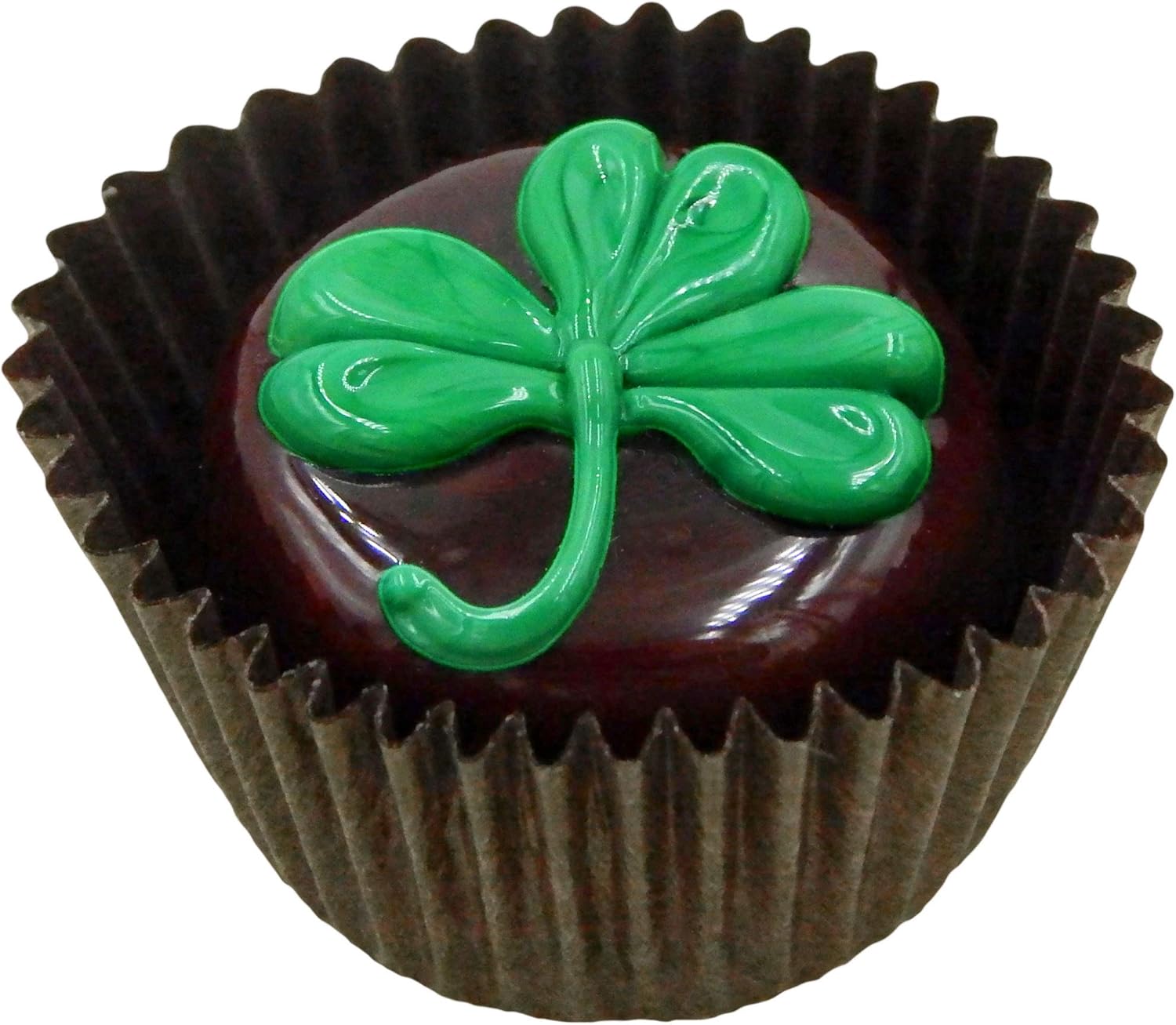 Art Glass St. Patrick's Day Chocolate Shamrock Handmade Sculpture Gift Figurine Home