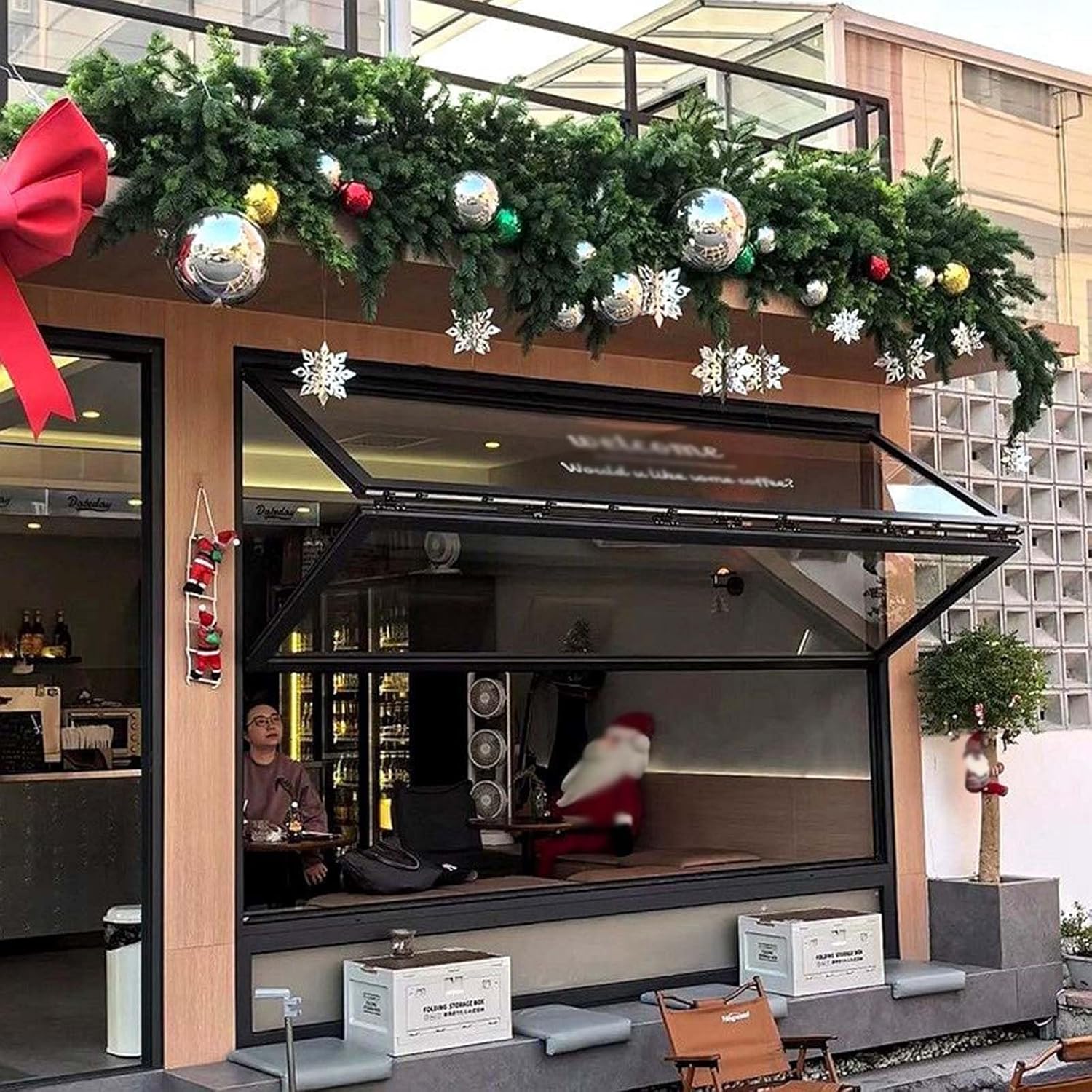 Aluminum Folding Window for Coffee-Shops Folding Sliding Concession Window for Food Truck Folding Sliding Windows Vertical Sliding Service Windows Mobile Home Windows with Locks(W45xH32in)