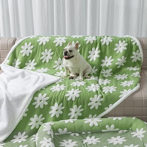 Miniatura 17 de Manta Impermeable para Mascotas, Fundas de Cama para Perros, Sofá, Elegantes Mantas Jacquard para Mascotas para Cachorros y Gatos, Lavables, Flor