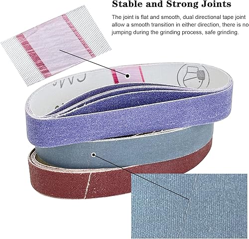 Miniatura 3 de Kit de 30 piezas de 19 mm x 30 cm de correas de lijado de reemplazo para afilador de cuchillos Work Sharp edición Ken Onion (WSKTS-KO), granos