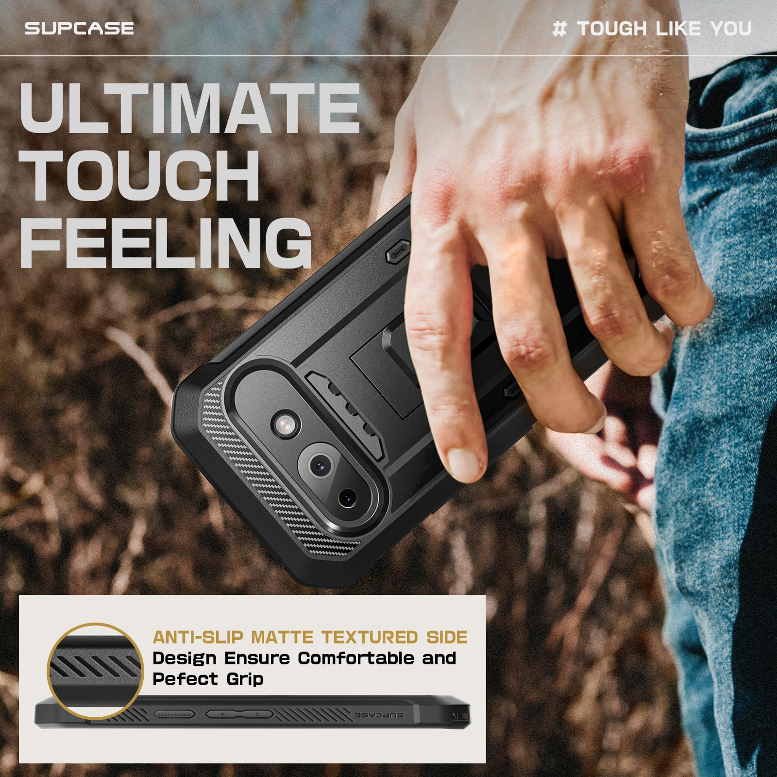 SUPCASE Outdoor Hülle für Google Pixel 9A, 360 Grad Handyhülle Bumper Case Robust Schutzhülle Cover [Unicorn Beetle Pro] mit Displayschutz, Ständer und Gürtelclip für Pixel 9A 2025 (Schwarz)