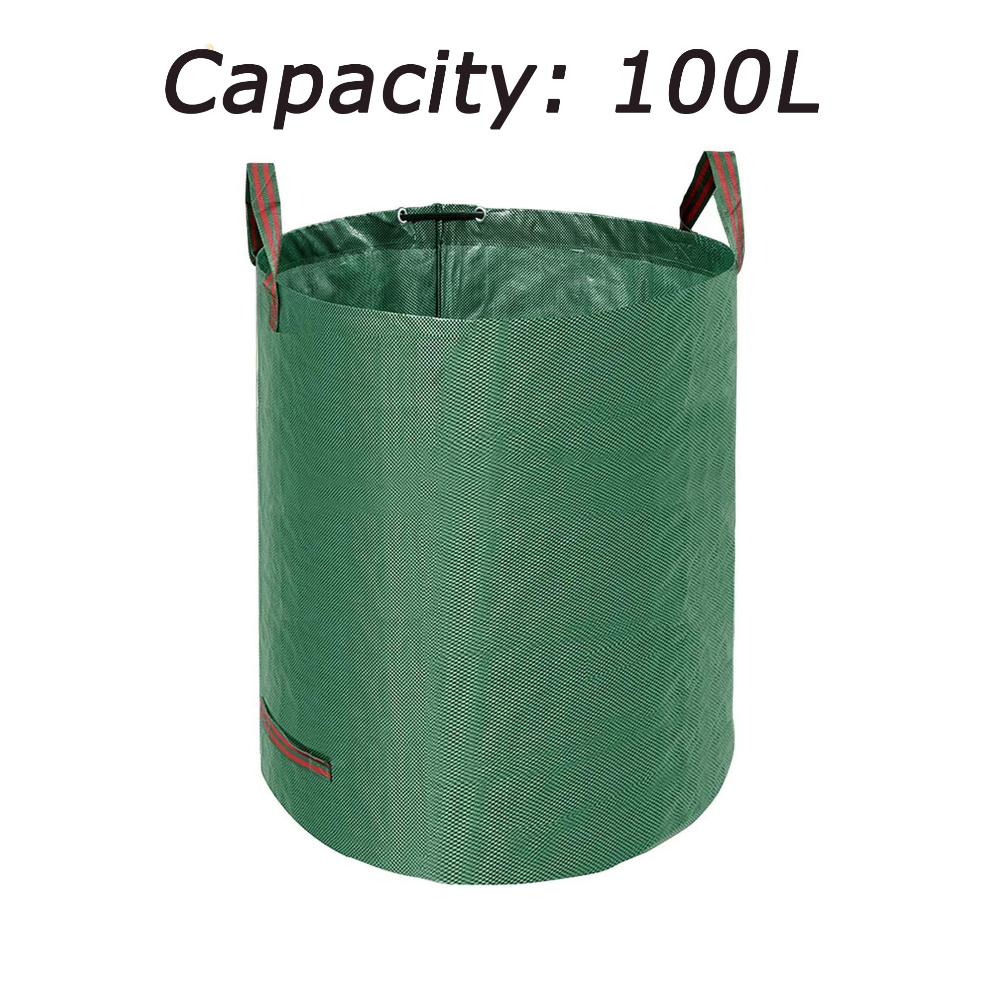 KAV Heavy Duty Garden Waste Bags - Large Garden Bag with Handles - Waterproof Rubbish Refuse Sacks - Pack of 3 (Green - 120L) - Image 2