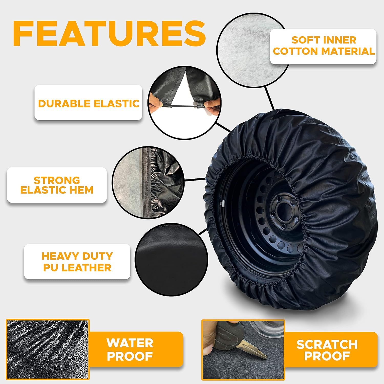EcoNour Spare Tire Cover for RV Trailer,Jeep,Wrangler,Liberty,Rav4,SUV Tire Diameter 31"- 33" : Automotive