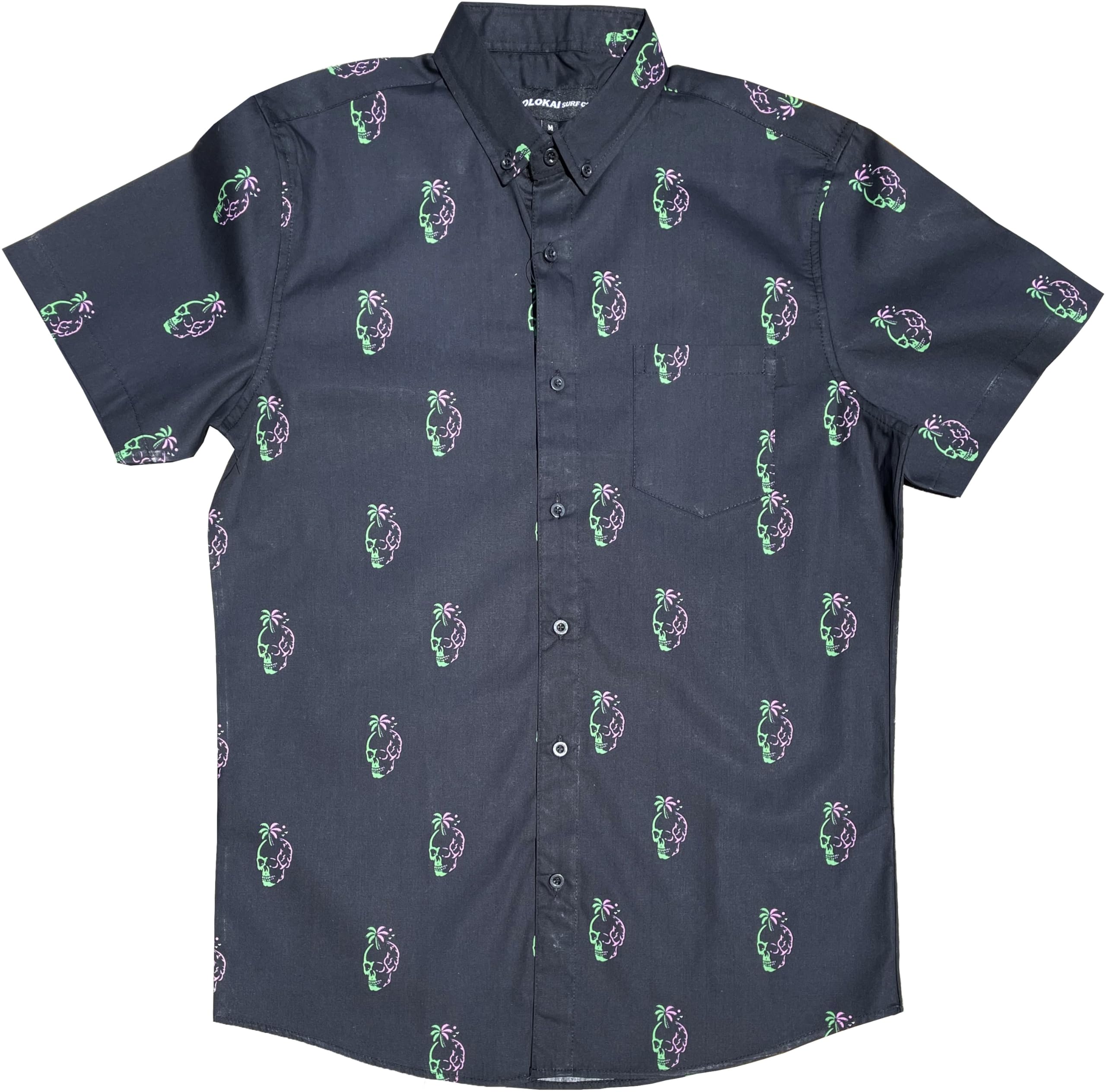 Molokai Surf Button Down Slim Fit Hawaiian Short Sleeve Shirts