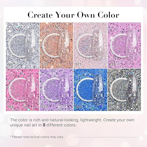 Miniatura 38 de AZUREBEAUTY Kit de iniciación de polvo de uñas de inmersión, gris arce, verde salvia, verde oscuro, juego de 8 colores con palitos de uñas, base