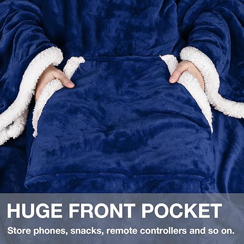 Miniatura 9 de Catalonia Manta Sherpa con mangas y brazos, súper suave, cálida, cómoda, grande, de forro polar, con mangas de felpa, manta para televisión, para