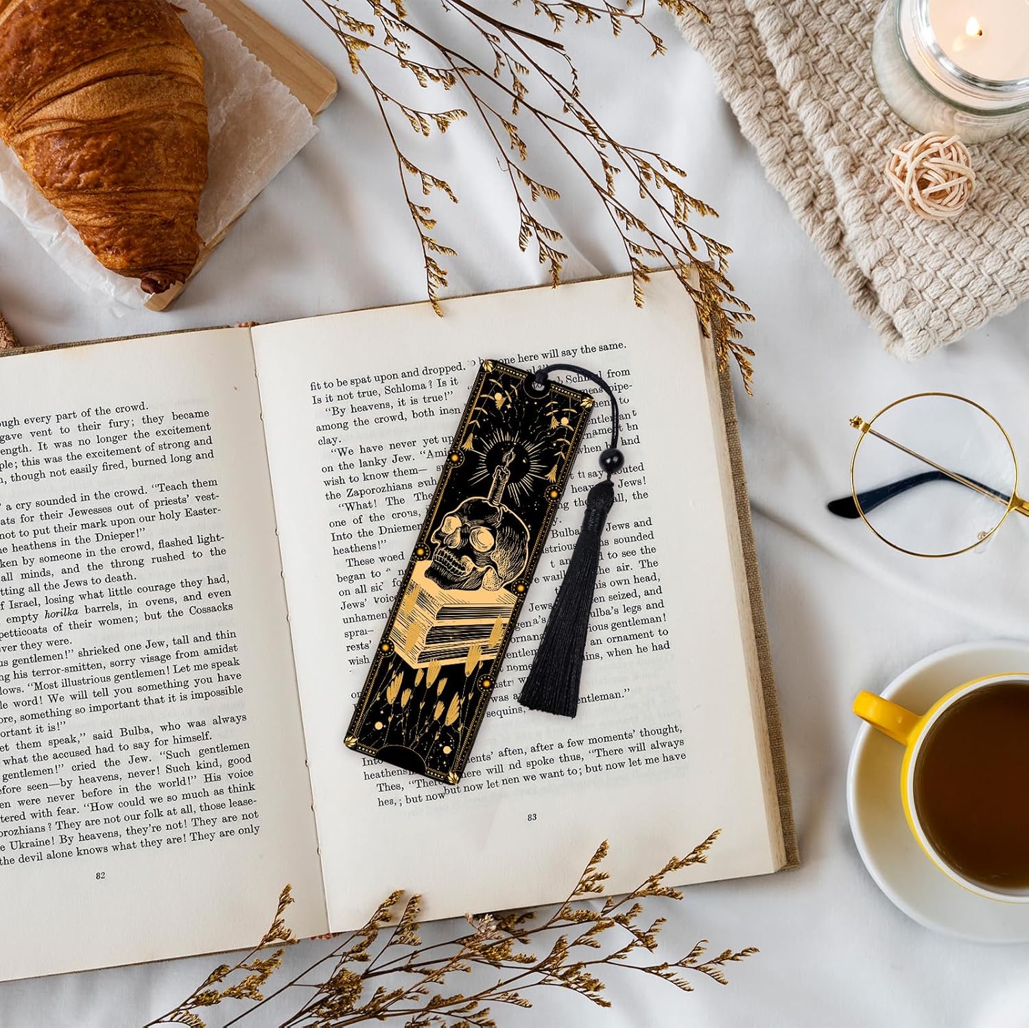 Tarot Card Bookmarks, Vintage Occult & Mystical Theme with Tassels, Celestial Moon and Stars Design for Book Lovers, Witches, Pagans and Spiritual Readers (Gold & Black) - Image 3