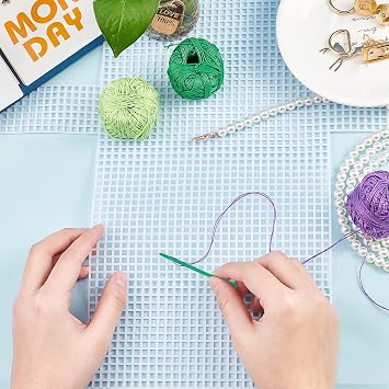 CHGCRAFT 1 Set Clear Mesh Plastic Canvas Sheets for Embroidery, Easy to Cut, Plastic Canvas Kits Clearance for Embroidery Crafting, Yarn, Knit and Crochet Projects