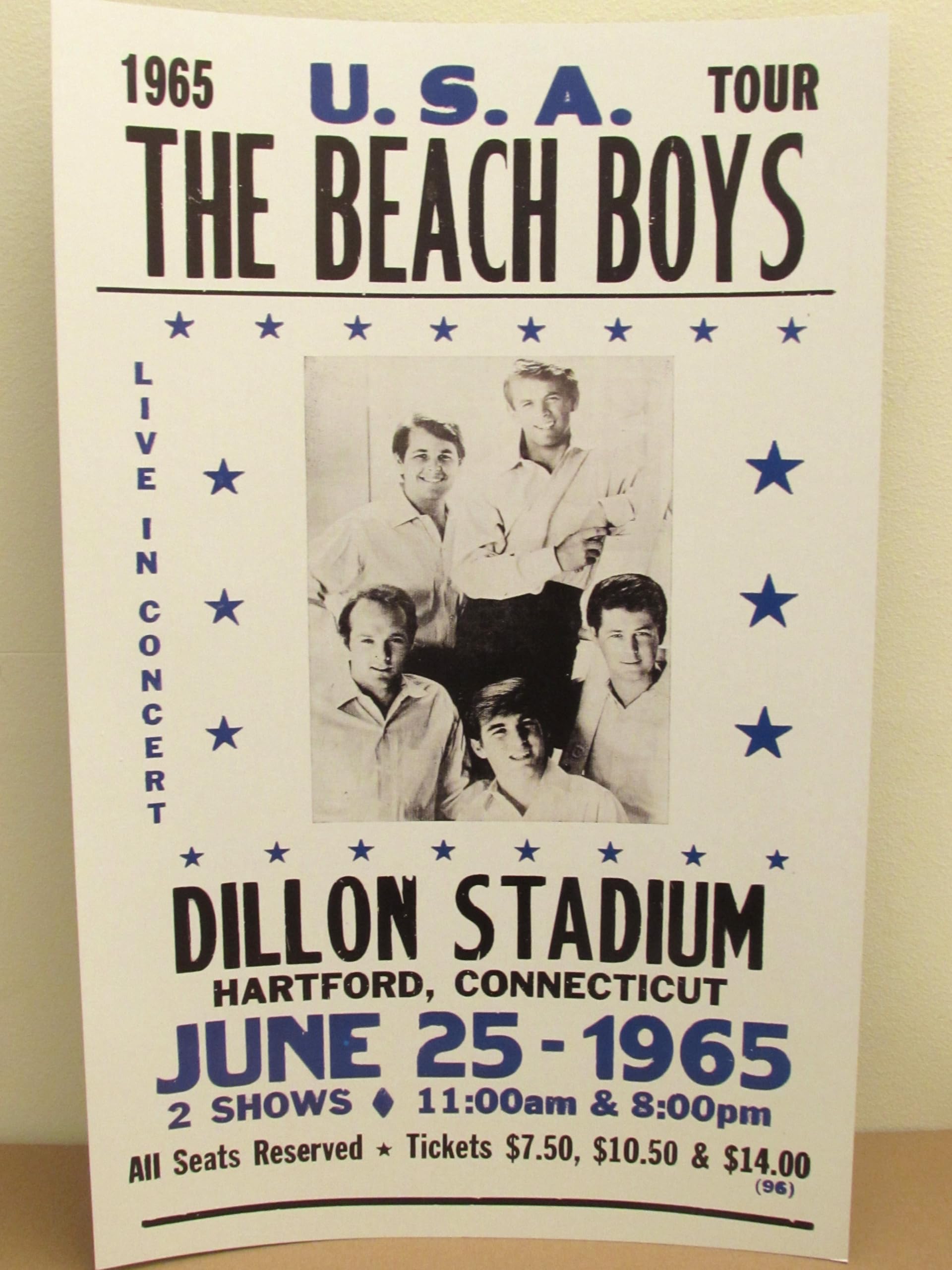 Amazon.com: Beach Boys Concert Poster 1965, Hartford, CT, Dillon