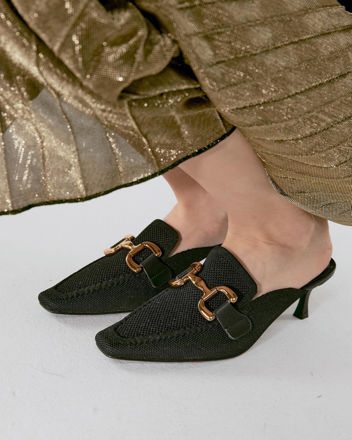 NEWBELLA Women's Kitten Heel Mules - Pointed Toe Slip-On Low Heels, Comfortable Work Shoes for Daily Commute & Office Wear - Image 7