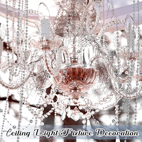 Miniatura 5 de Bonuci 3 rollos de perlas de 66 pies para decoración de guirnaldas de perlas de imitación para manualidades, cadena de flores, decoración de boda,