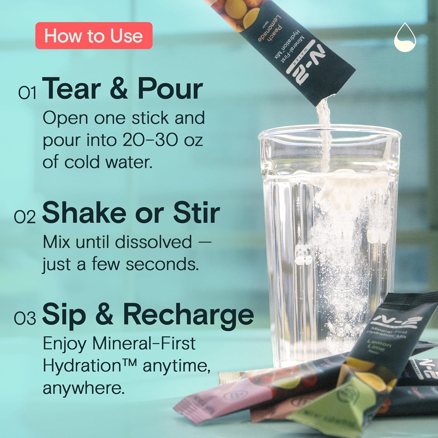 Mineral Hydration Packets – Electrolyte Powder Drink Mix with Calcium, Magnesium, Potassium – No Added Sugar, Natural Ingredients - Unflavored (30 Packets)