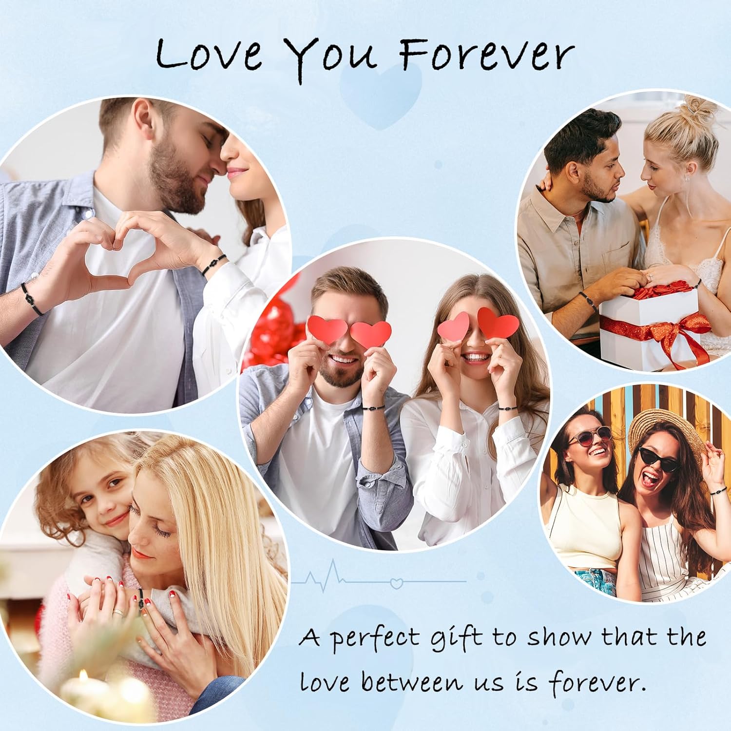 Valentine's Day Gifts for Him Her Couples Bracelets Matching Bracelets For Couple Friends Family Anniversary for Him and Her Long Distance Relationship Gifts for Girlfriend Boyfriend Birthday - Image 6