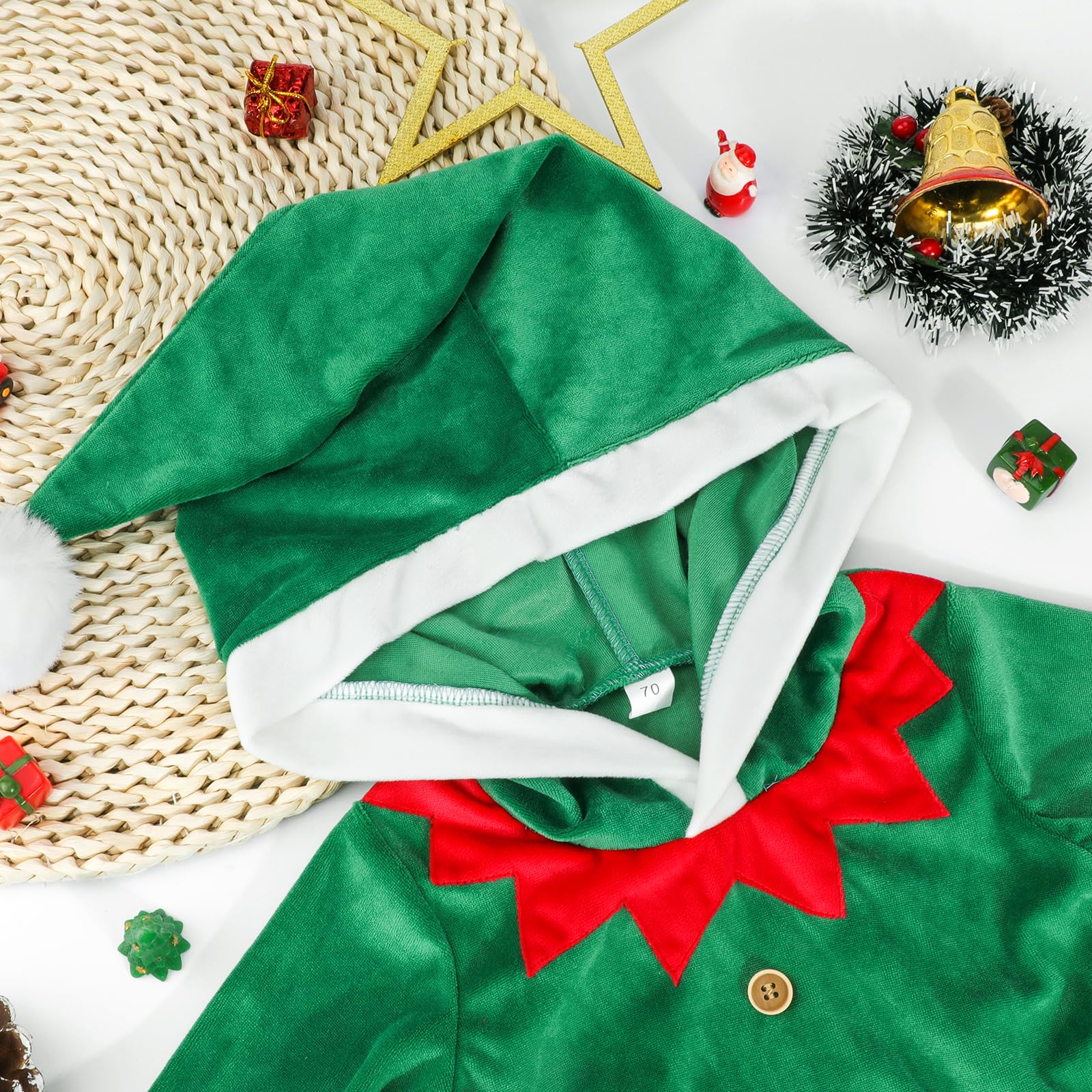 Hifot Pagliaccetto Neonato per Natale, Bambino Ragazze Ragazzi My First Christmas Costume Babbo Natale Bambino 0-18 Mesi Regalo Natale