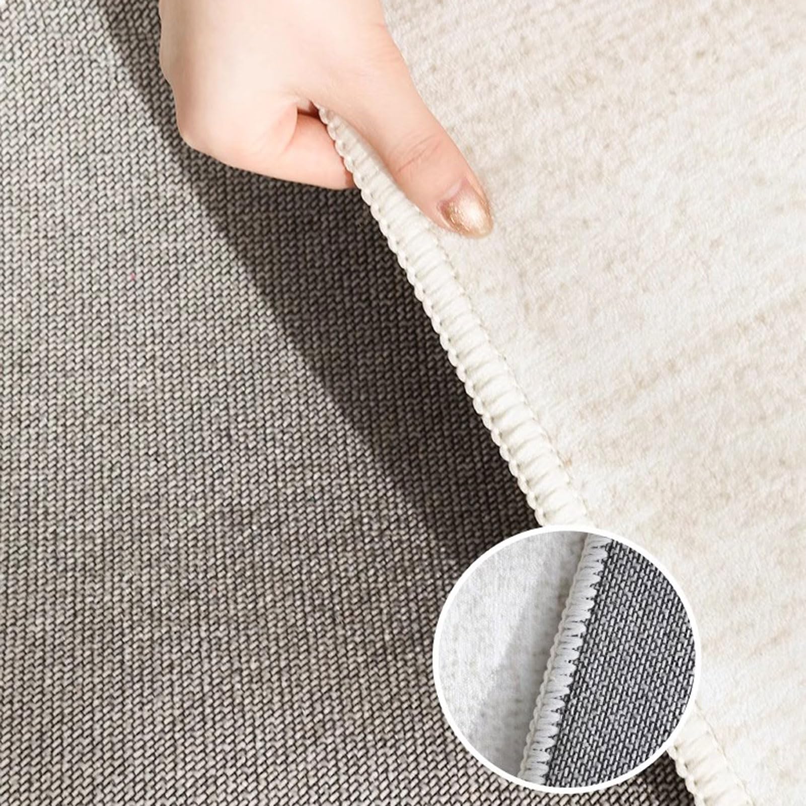 Alfombra Salon Pelo Corto, Ultra Suave Alfombra de Suelo Dormitorio, Alfombra Estilo Crema, Falsa Cachemira, Superficie Fácil de Limpiar, para Recámara, Sofá, Suelo (E 160x200cm)