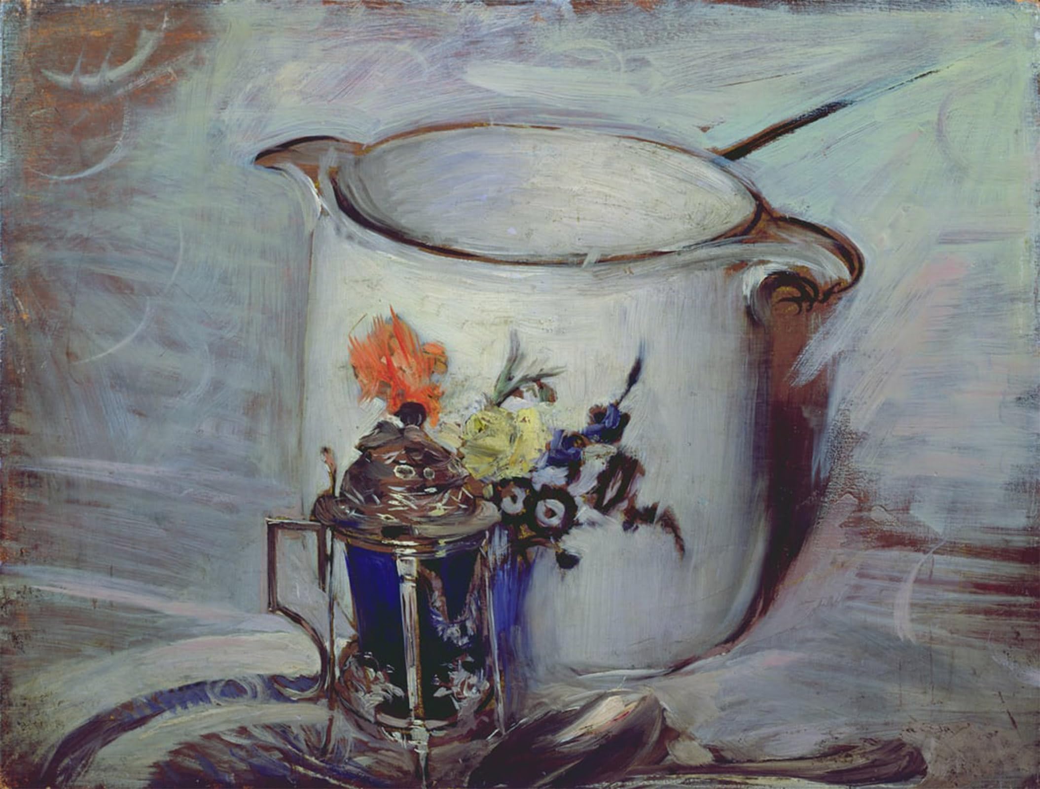 POSTERIIk Vintage Classic Picture Landscape Artwork Still Life with Mustard Pot and Pitcher by Giovann Portrait Canvas Painting for Office Home Decor 60x90cm