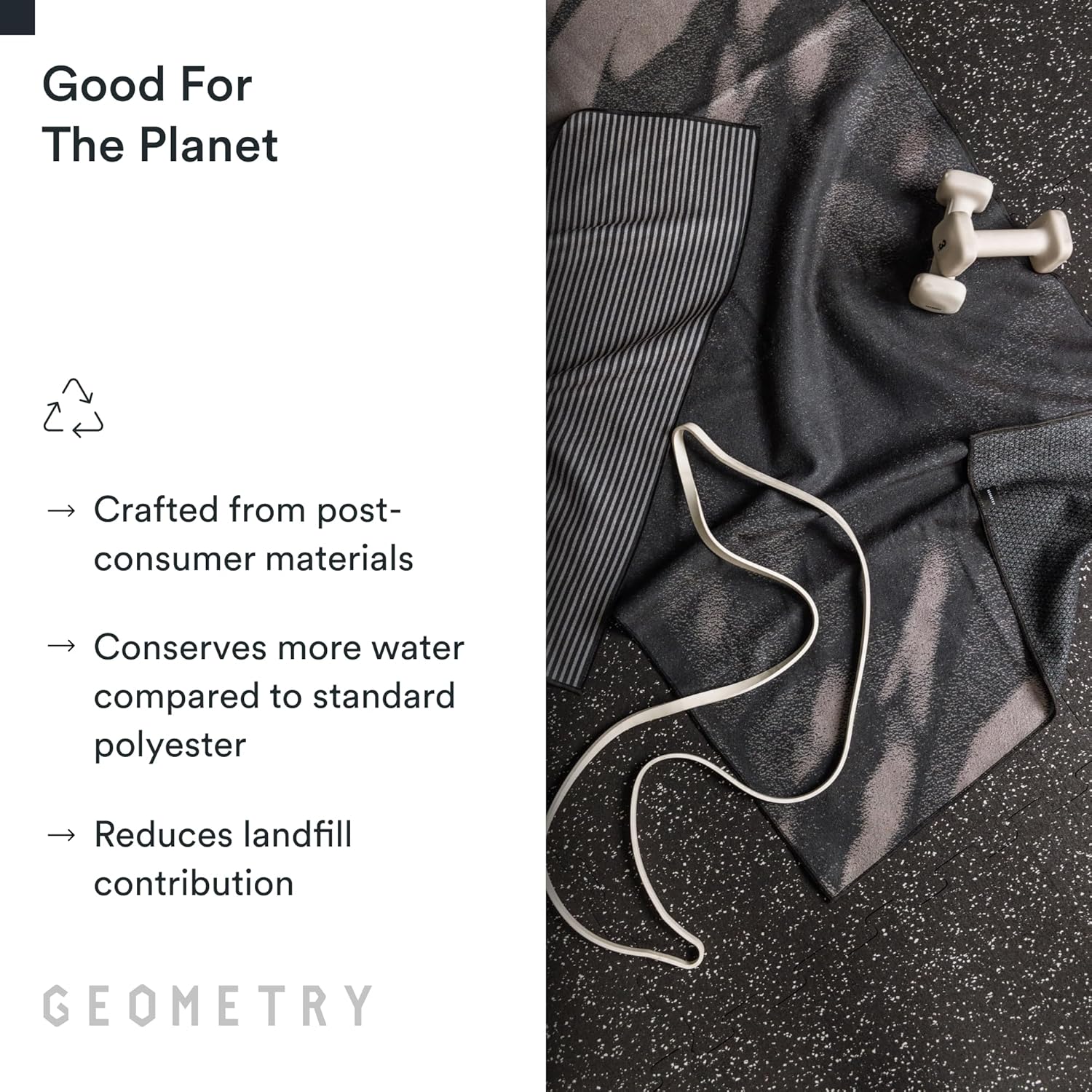 GEOMETRY Gym Towels for Working Out - Double-Sided, Compact & Quick Dry, Super Absorbent Microfiber Sweat Towel - Premium Microfiber for Gym - in Line, 16" x 30", 1 Piece