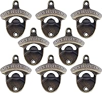 Vista 37 de abridor de botellas de cerveza de bronce antiguo, montaje en pared, estilo antiguo, abridor de tapas de botellas, montado en poste, acero inoxidable