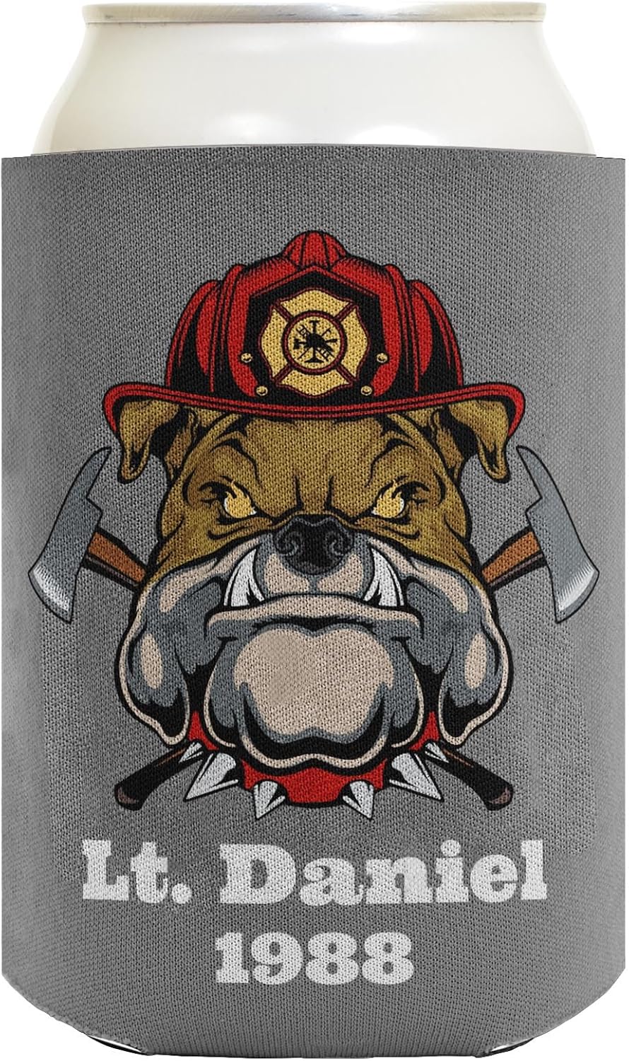 Fire Fighter Gifts For Adults Personalized Firefighter Bulldog Mascot 24-Pack Personalized Can Drink Thermocoolers Party Pack