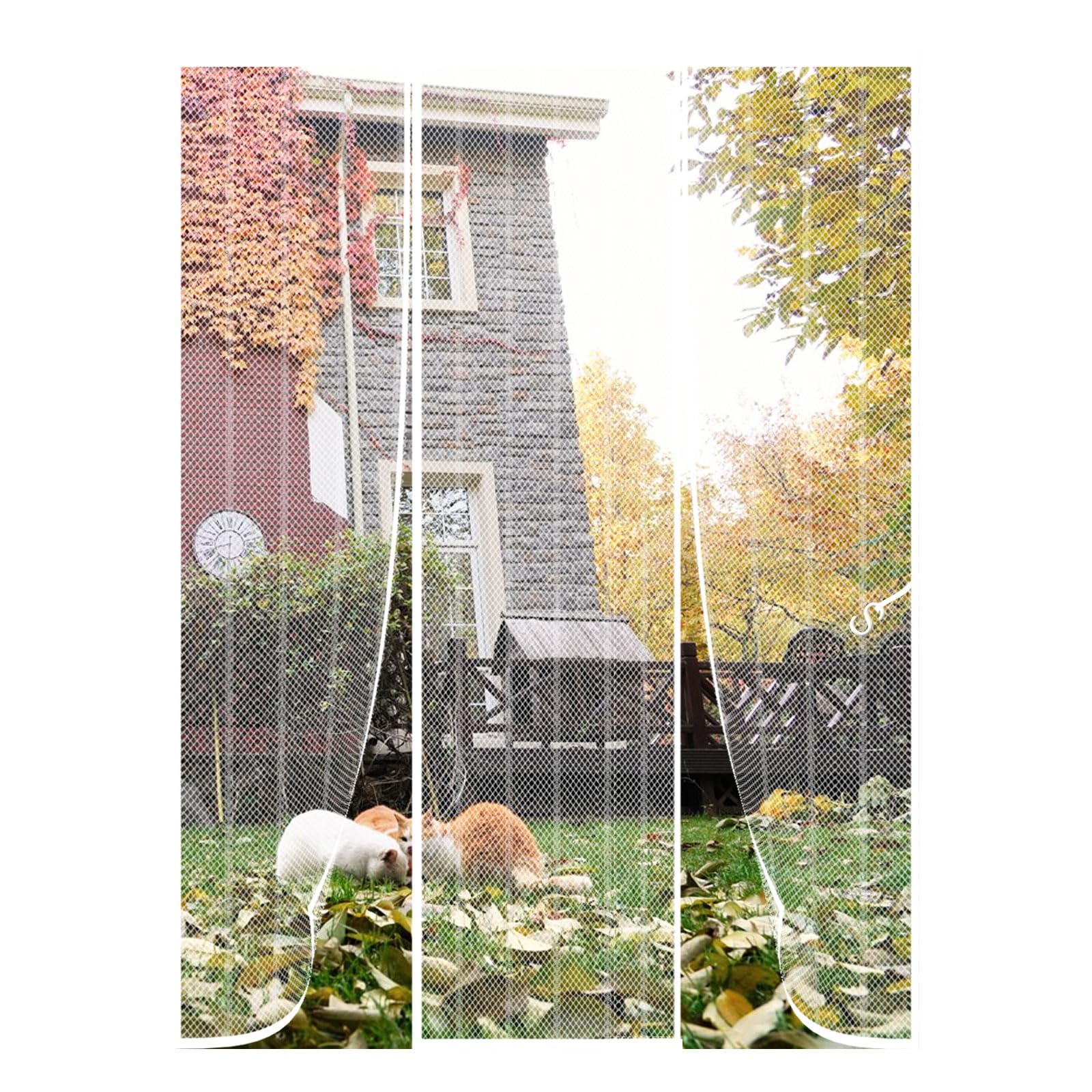 Magnetic Fly Screen Door 190(48-94-48 x230cm Magnetic Door Curtain for Double Doors, Anti Mosquito Mesh Curtain, Shut Automatically Side Opening Fly Screens, for Patio Door, Sliding Door — image 1