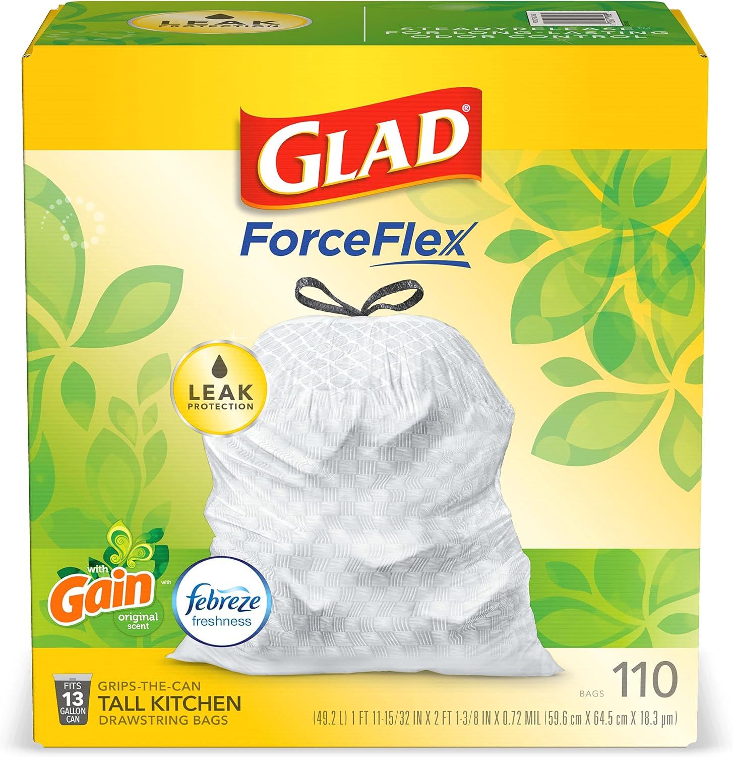 Glad Trash Bags , 13 Gallon, 110 Count