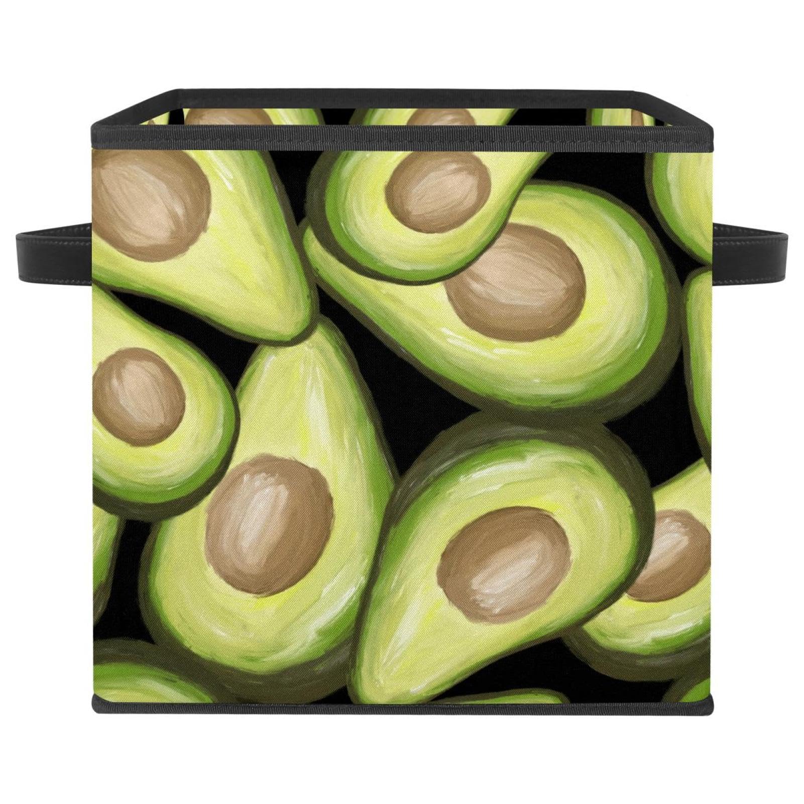 Bac de rangement pliable tissu avec poignées pour placard de chambre style avocat
