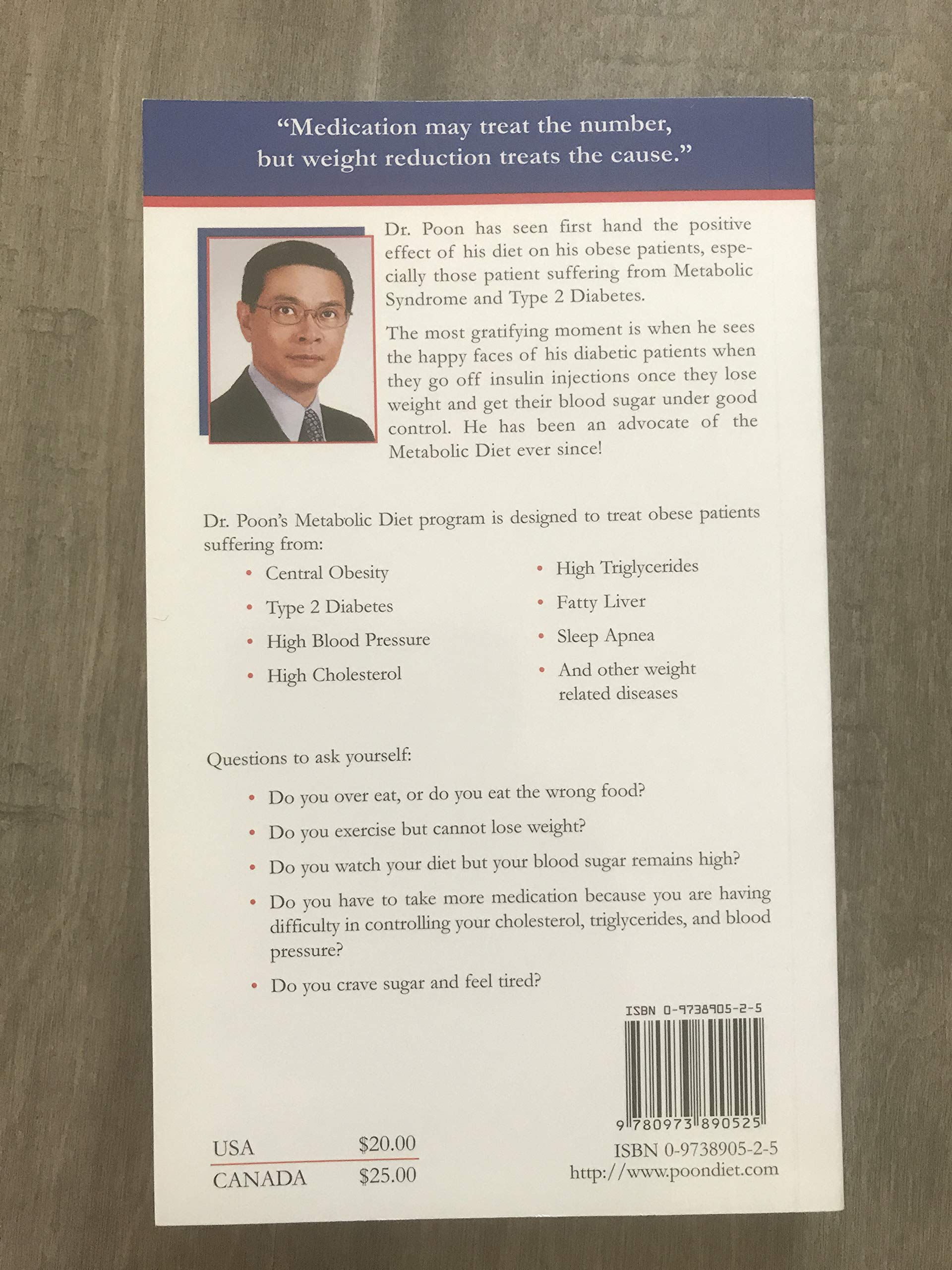 Doctor Poon's Metabolic DIet [Paperback] Poon, Pat - PT01