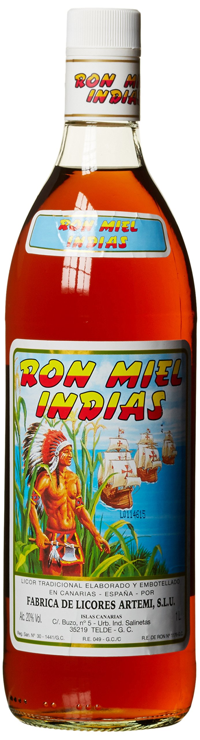Ron Miel Indias, Honig Rum Likör, Kanarische Inseln (1 x 1 l)