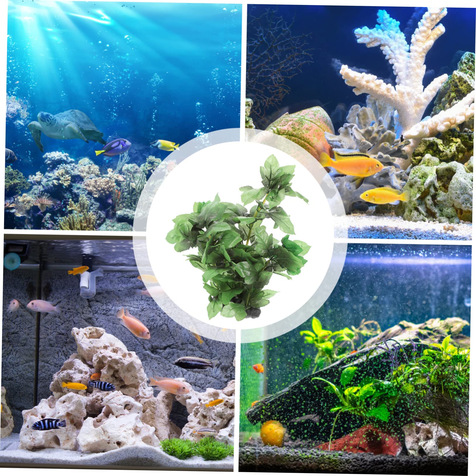 POPETPOP 5 Piezas pecera Plantas acuaticas Madera Flotante para Peces Agua Planta Artificial Original pequeña Planta de Acuario decoración Decorativa del Tanque de Peces el plastico