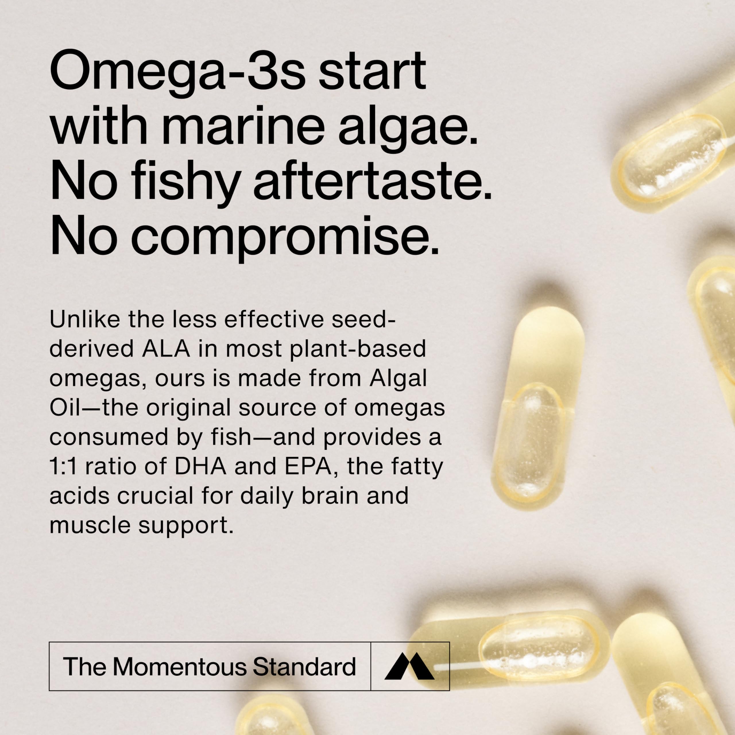 Momentous Vegan Omega-3, Algae Oil EPA & DHA Supplement, 1,000mg — Amazon image 3
