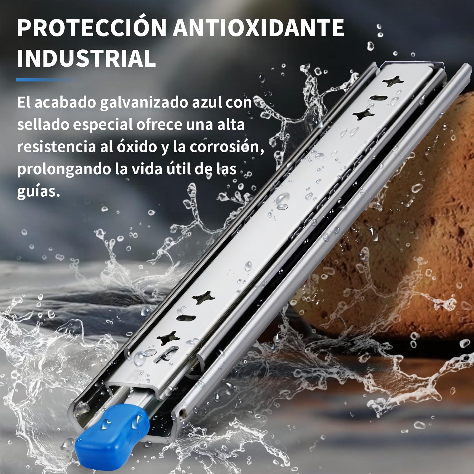 2 rieles de cajón con bloqueo de carga pesada, extracción completa, altura: 53 / L: 900 mm, cerradura 400 500 600 700 800 900 1000 mm, montaje lateral, guías de rodamiento de bolas de 95 kg, 1 par
