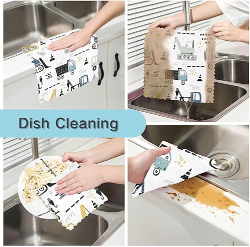 Miniatura 2 de FRODOTGV Truck Quality Decorative Microfiber Dish Towel Absorbent Set of 6 Flour Sack Kitchen Towels for Countertop Oven