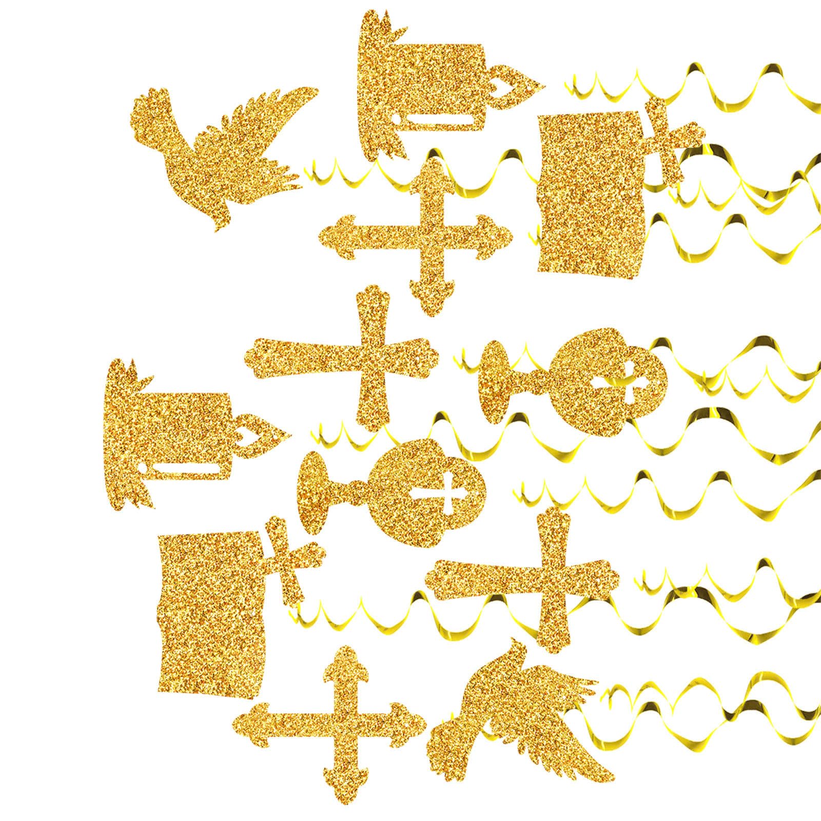 Piceioep Spirals Decoration for Celebration Embellishments Decorative Crosses Doves Streamers Event Accessories Communion Theme Party Spirals Decoration