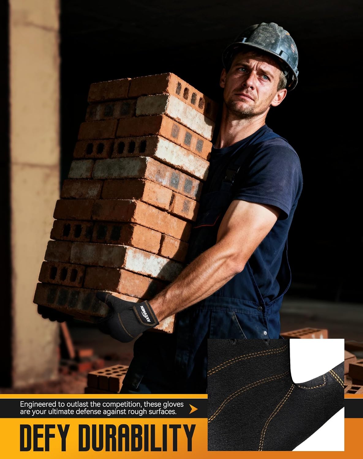 Safety Work Gloves with Secure Fit, Flexible Grip for Multi-purpose Use, Durable Touchscreen Heavy Duty Lightweight