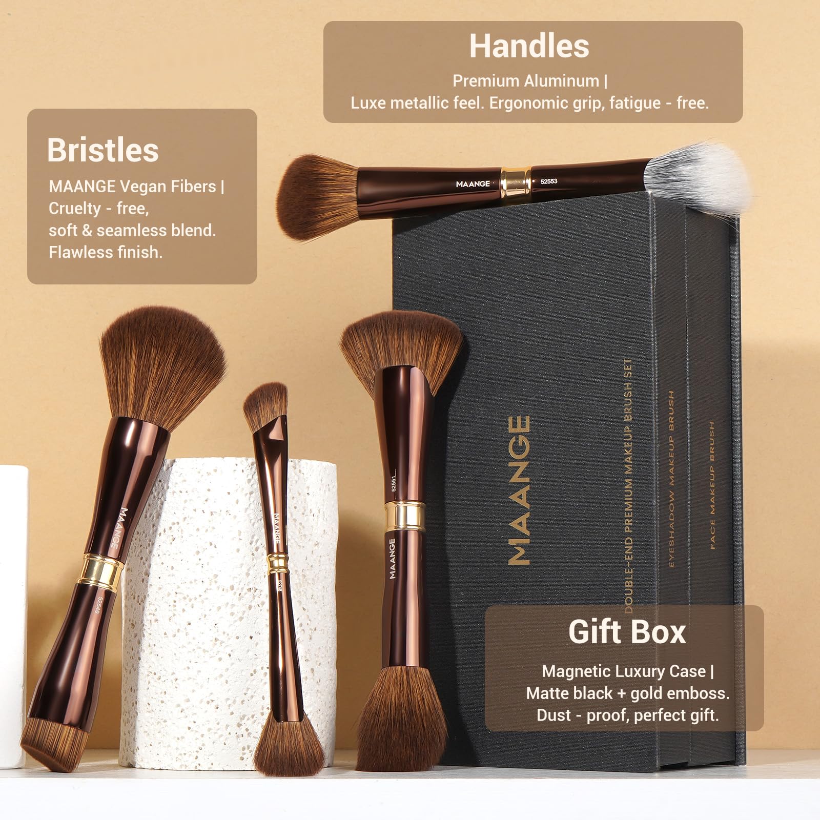 MAANGE Luxury 8-Piece Makeup Brush Set - Image 2