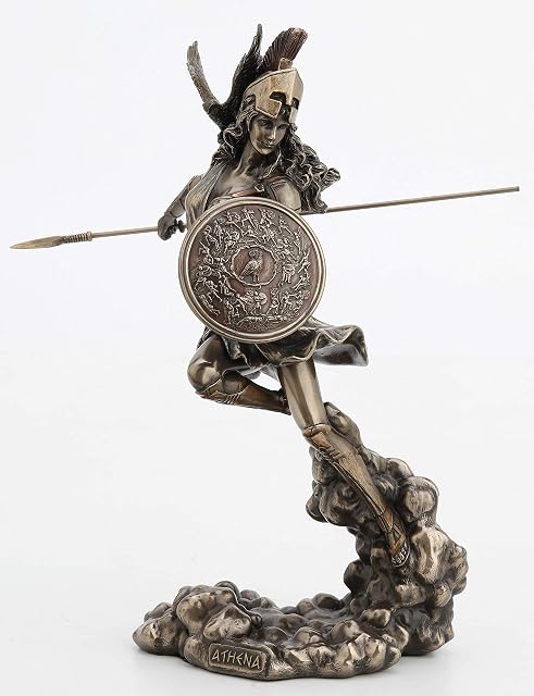Veronese Design Metallic Bronze Finish Athena Greek Goddess of Wisdom and War Tabletop Statue