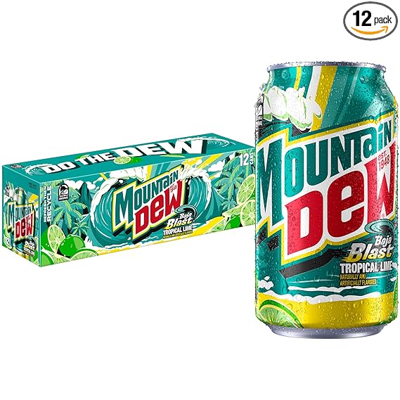 Mountain Dew Baja Blast Cans, 12 oz Cans, 12 Count