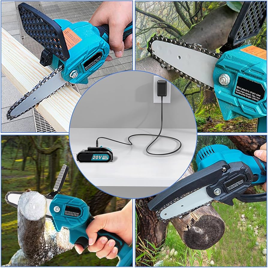 Mini Chainsaw Battery Charger, Handheld Chain Saw Lithium