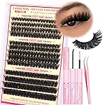 D Lash Clusters Kit Thick Lash Extension Kit Volume Lash Clusters 80D+100D+120D Eyelash Clusters Kit 10-18mm Individual Lashes with Bond and Seal by FANXITON
